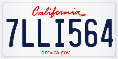 CA license plate 7LLI564