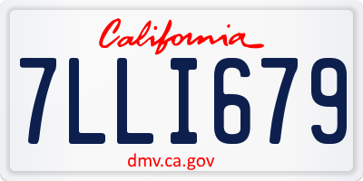 CA license plate 7LLI679