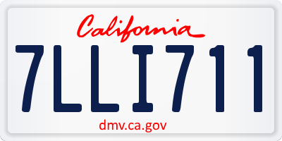 CA license plate 7LLI711