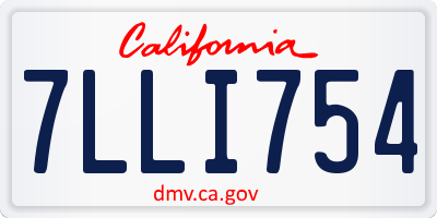 CA license plate 7LLI754