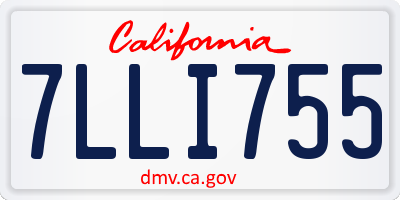 CA license plate 7LLI755