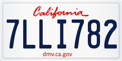 CA license plate 7LLI782
