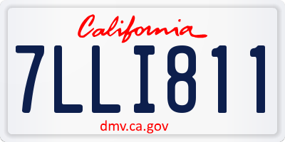CA license plate 7LLI811