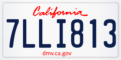 CA license plate 7LLI813