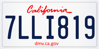 CA license plate 7LLI819