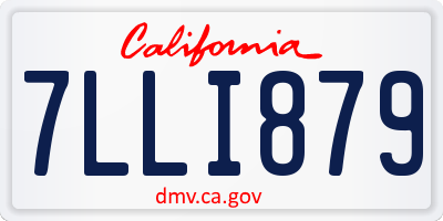 CA license plate 7LLI879