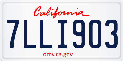 CA license plate 7LLI903
