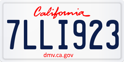 CA license plate 7LLI923