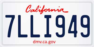 CA license plate 7LLI949