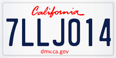 CA license plate 7LLJ014