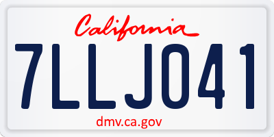 CA license plate 7LLJ041