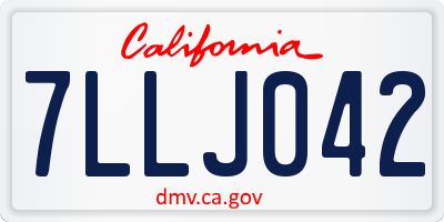 CA license plate 7LLJ042