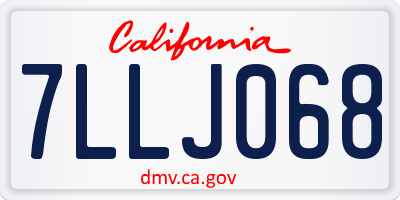 CA license plate 7LLJ068