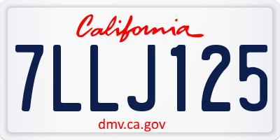 CA license plate 7LLJ125