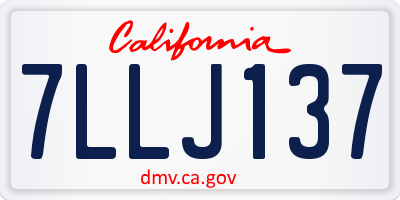 CA license plate 7LLJ137