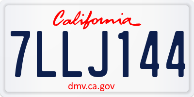 CA license plate 7LLJ144