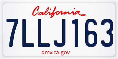 CA license plate 7LLJ163