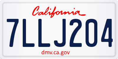 CA license plate 7LLJ204