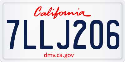 CA license plate 7LLJ206