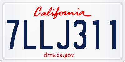 CA license plate 7LLJ311