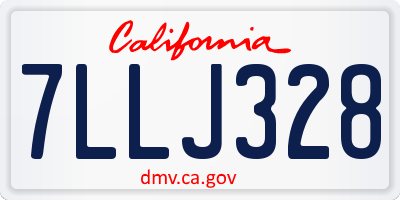 CA license plate 7LLJ328