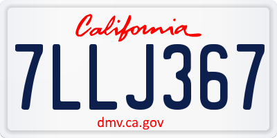 CA license plate 7LLJ367