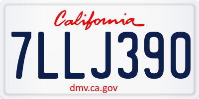 CA license plate 7LLJ390