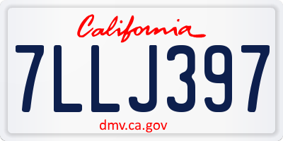 CA license plate 7LLJ397