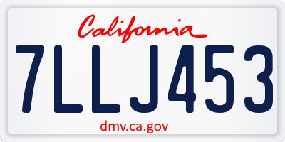 CA license plate 7LLJ453