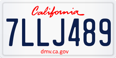 CA license plate 7LLJ489