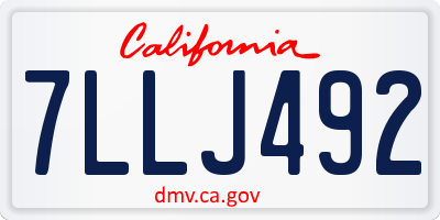CA license plate 7LLJ492