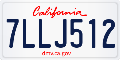 CA license plate 7LLJ512