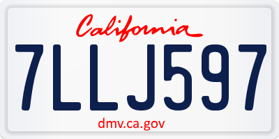 CA license plate 7LLJ597