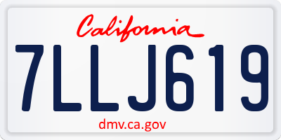 CA license plate 7LLJ619