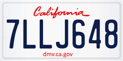 CA license plate 7LLJ648