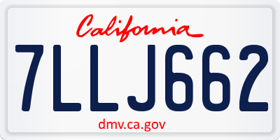 CA license plate 7LLJ662