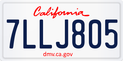 CA license plate 7LLJ805