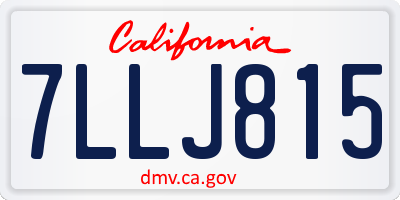 CA license plate 7LLJ815