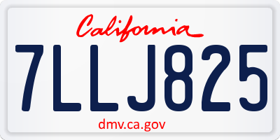 CA license plate 7LLJ825