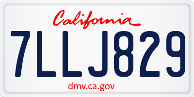 CA license plate 7LLJ829