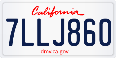 CA license plate 7LLJ860