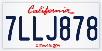 CA license plate 7LLJ878