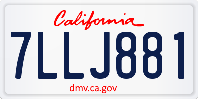 CA license plate 7LLJ881