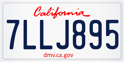 CA license plate 7LLJ895