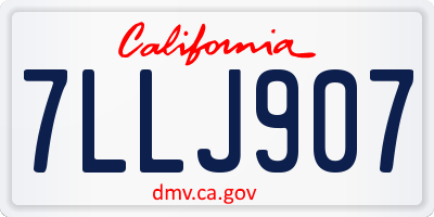 CA license plate 7LLJ907