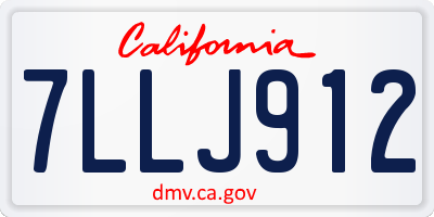 CA license plate 7LLJ912