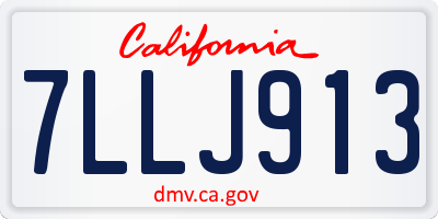 CA license plate 7LLJ913