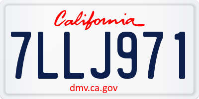CA license plate 7LLJ971