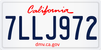 CA license plate 7LLJ972