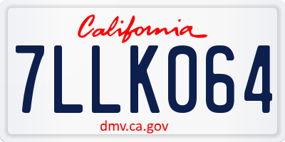 CA license plate 7LLK064